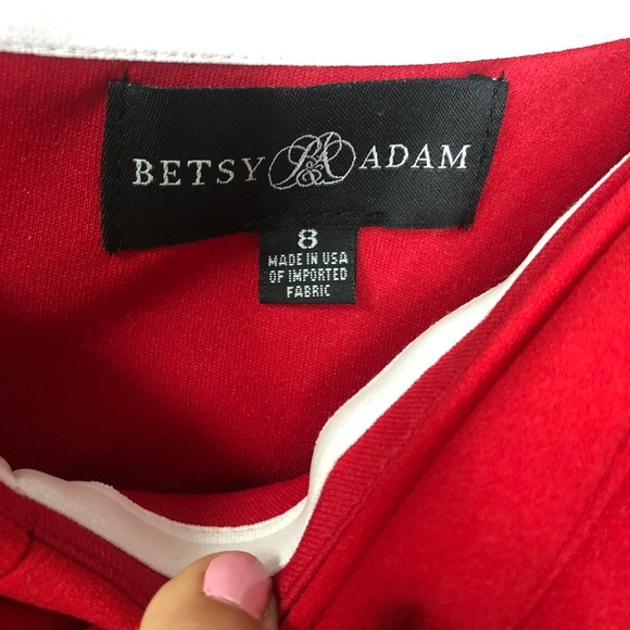 Betsy Adam off Shoulder red dress - Picture 5 of 6